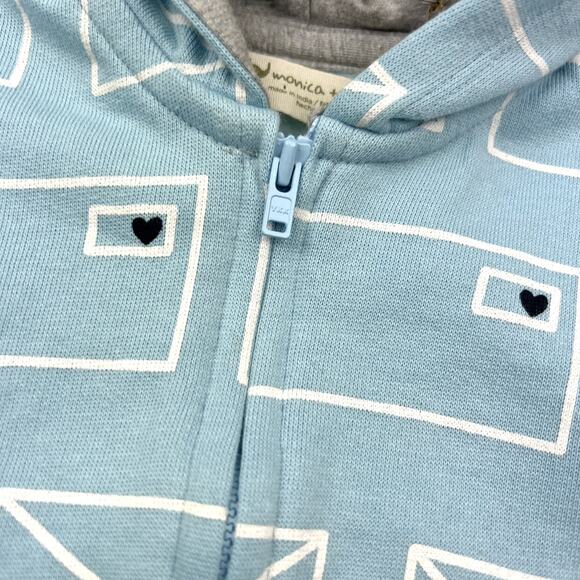 NWT Monica + Andy Organic Hearts Envelope Hoodie - Picture 2 of 5